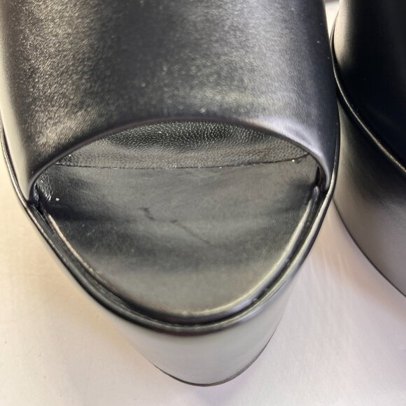 Saint Laurent Jodie Size 8B Calf Leather Ankle-Strap Platform Sandals Nero Color - Picture 11 of 16